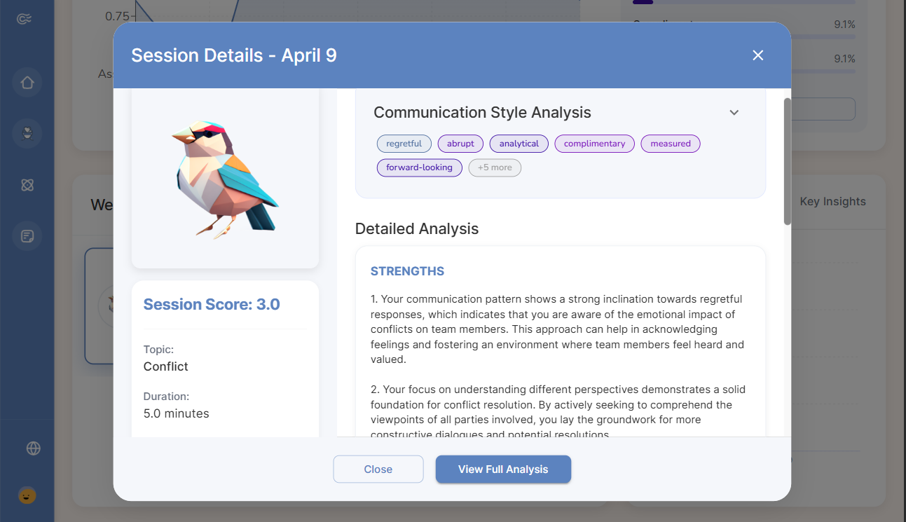 AI feedback dashboard for leadership development